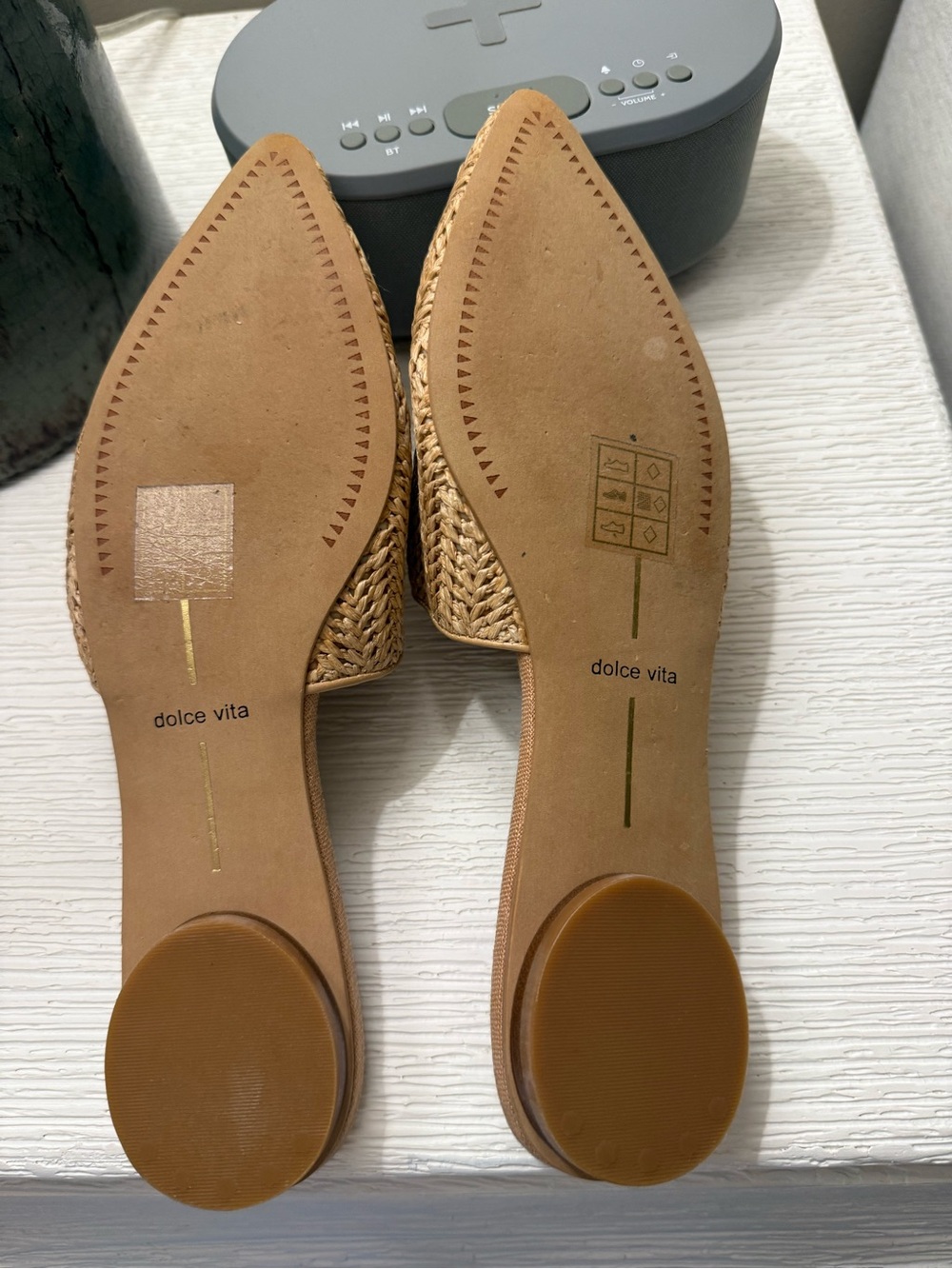 Dolce Vita Tan Woven Pointed Mules - Picture 5 of 5